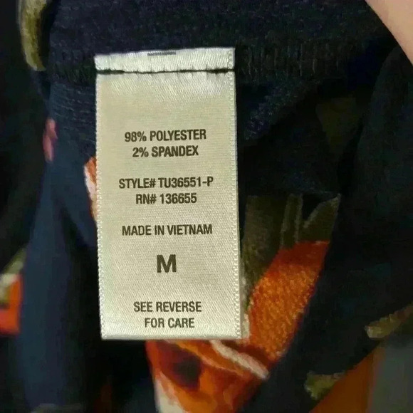 Navy Flower Printed Top - Picture 8 of 8